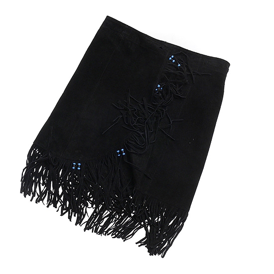 cow suede wrap skirt