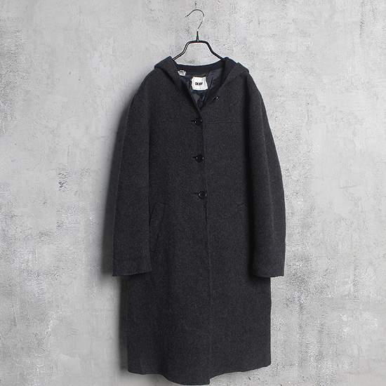 DKNY hood wool coat