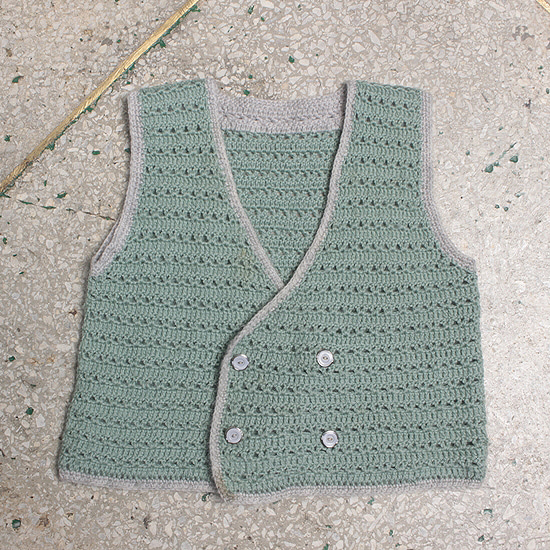 hand made baby knit vest