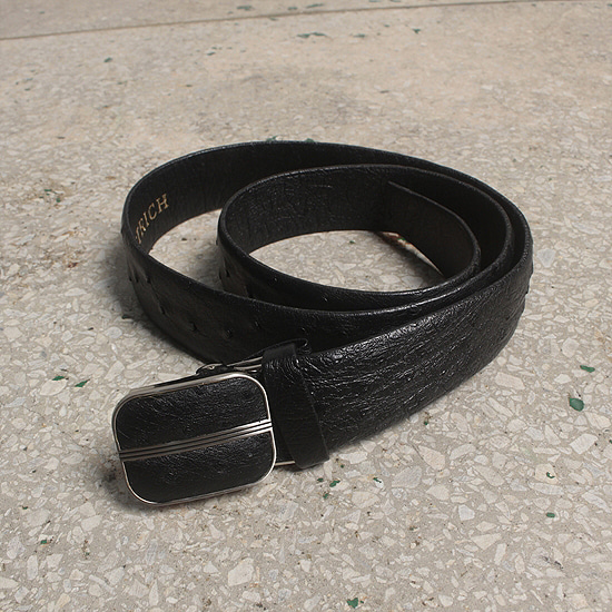 Ostrich leather belt