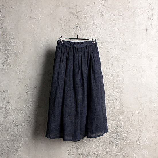 GALETTE pure linen banding skirt  (women free)