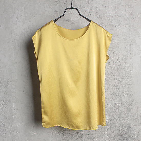 yellow pure silk sleeveless