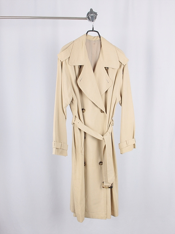 woMANs pure silk trench coat - japan made