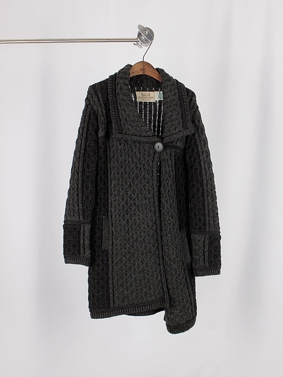 ARAN SWEATER MARKET merino wool long coat - IRELAND MADE