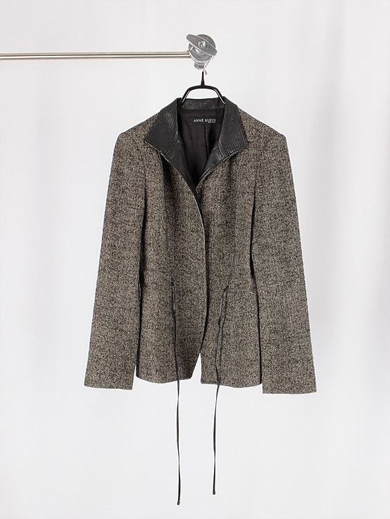 ANNE KLEIN leather detail jacket - japan made