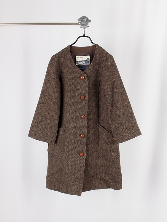 ST-MALA u.k wool collarless coat