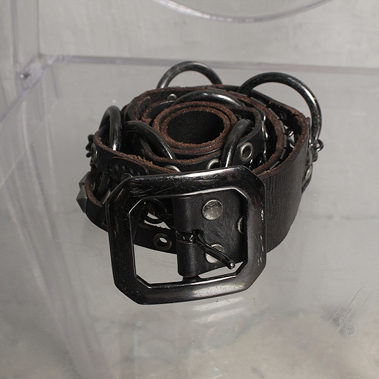 leather stud ring belt