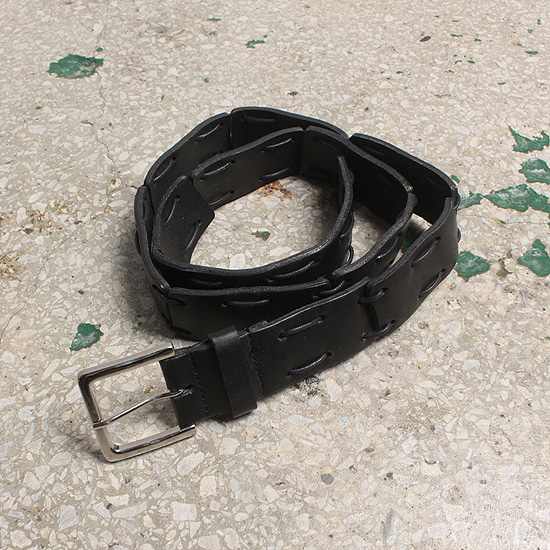 vtg rope detail leather belt