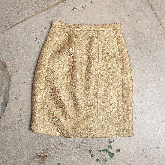 YSL RIVEGAUCHE gold color skirt  (25inch)