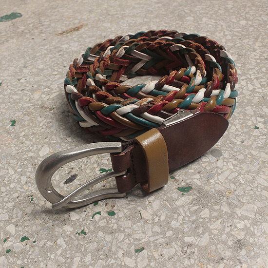 color leather weaving belt