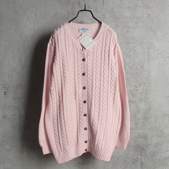 Old fancy tricot pink cardigan (새상품)