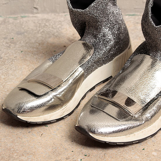sergio rossi silver socks shoes (230 ~ 235mm)