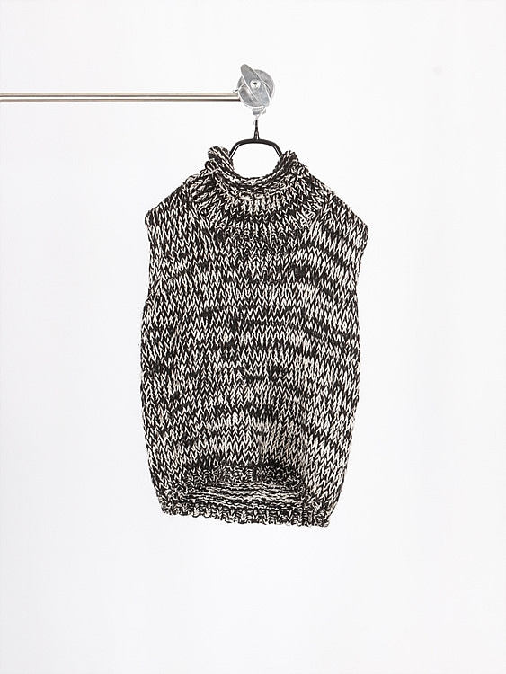 KICCO MIMI semi-turtle neck knit vest