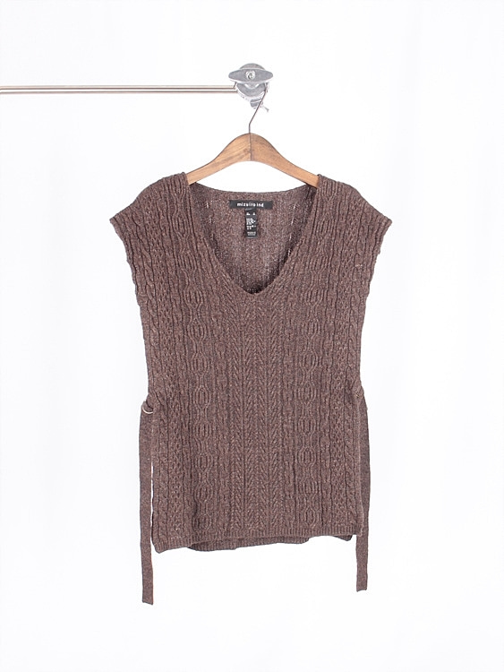MIZUIRO IND side strap wool knit vest