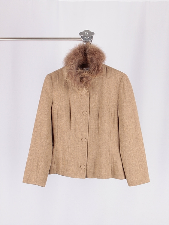 PETROVITCH &amp; ROBINSON real fur neck jacket - france made
