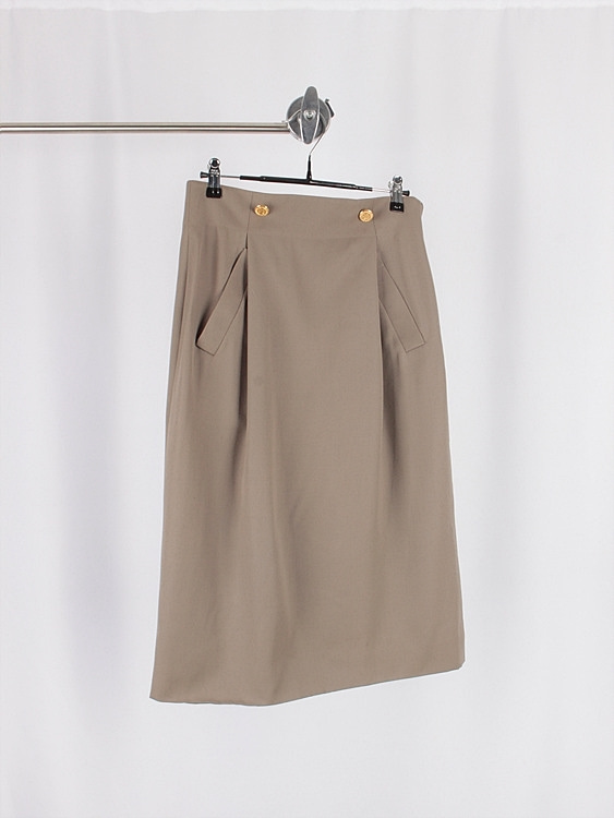 vtg CELINE button detail skirt (27.5inch) - france made