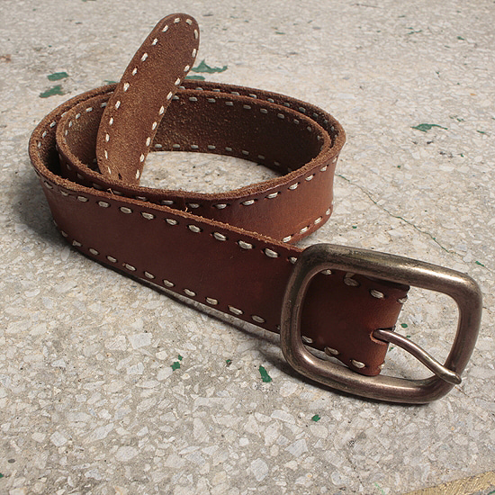 stitch detail leather belt