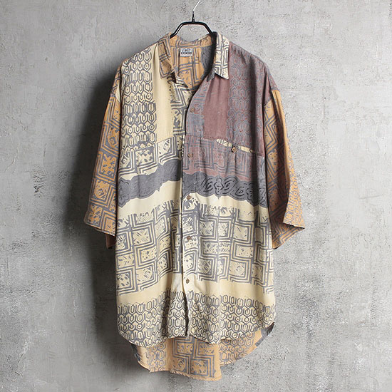baliku over sieze pattern long shirts