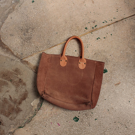 All leather suede tote bag