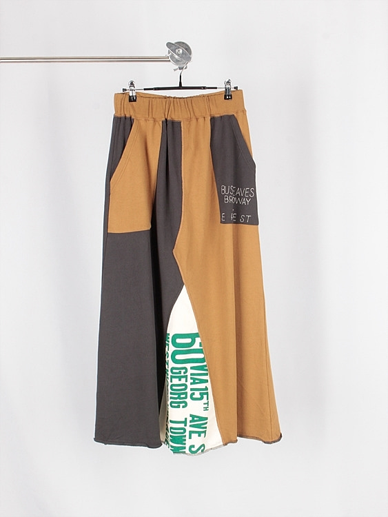 TUNAGI patchwork sweat skirt (~32 inch)