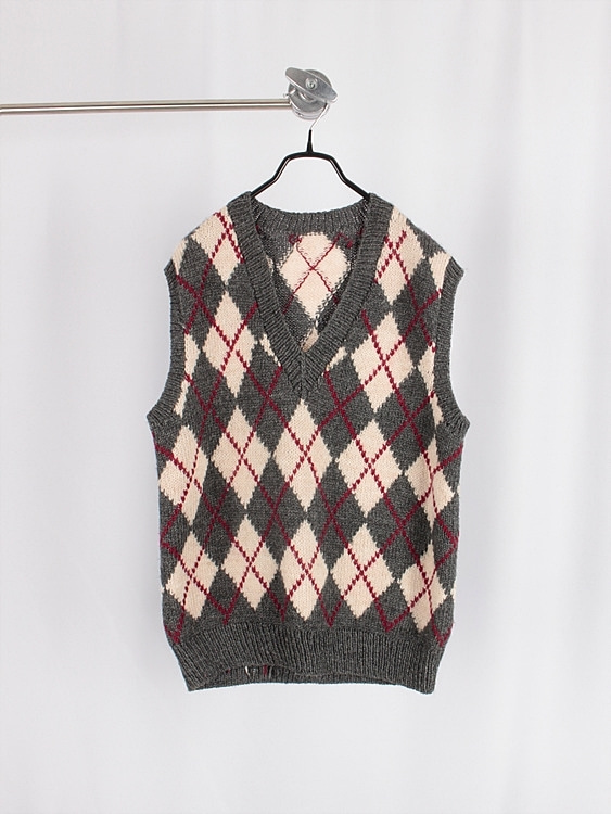 handmade argyle knit vest