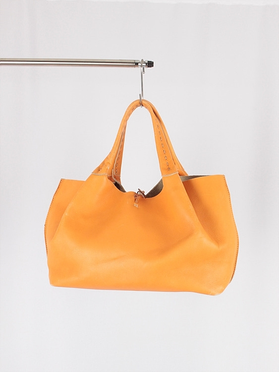 vtg orange leather bag