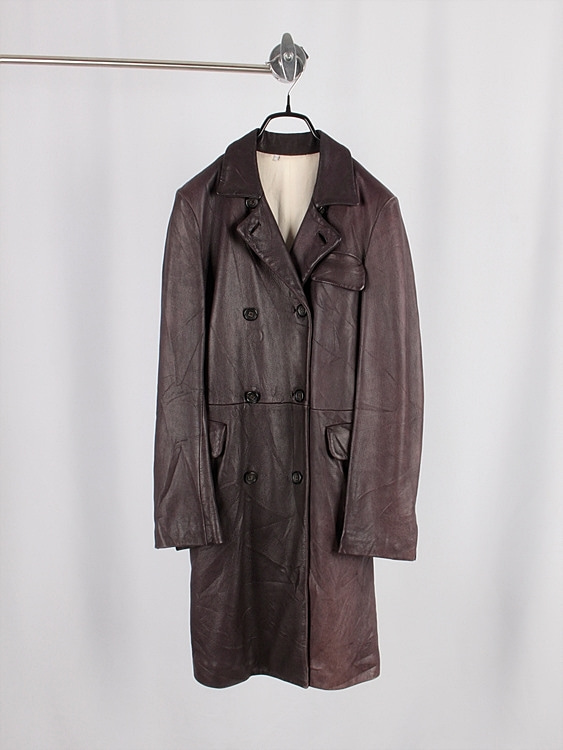 JIL SANDER leather long double coat - ITALY MADE