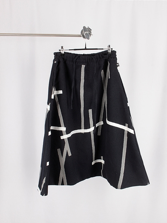 SOU SOU hand print wide skirt (women free) - japan made