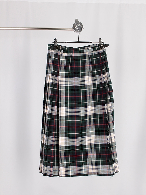 O&#039;NEIL of DUBLIN tartan check wrap skirt (~29.1 inch) - IRELAND MADE