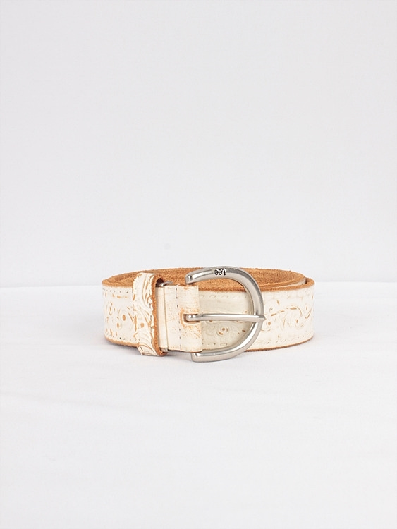 LEE white painted leather belt (32~36inch)